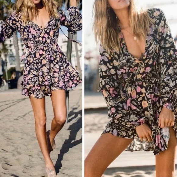 Spell & the Gypsy Collective Sayulita Short Sleeve Frill Mini Dress Small EUC - Picture 6 of 9